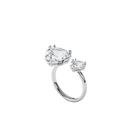 Millenia open ring, Trilliant cut, White, Rhodium plated